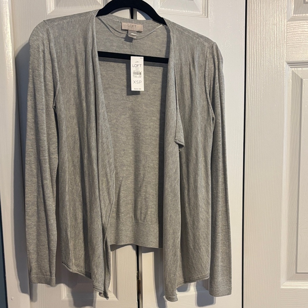 NWT LOFT open cardigan high low in gray size XSP